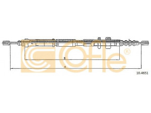 COFLE 10.4651 trosas, stovėjimo stabdys 
 Stabdžių sistema -> Valdymo svirtys/trosai
4745G6, 4745J5, 96121652