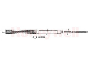 BENDIX 433011B trosas, stovėjimo stabdys 
 Stabdžių sistema -> Valdymo svirtys/trosai
7671309