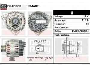 DELCO REMY DRA0203 kintamosios srovės generatorius 
 Elektros įranga -> Kint. sr. generatorius/dalys -> Kintamosios srovės generatorius