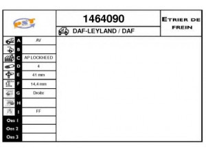 SNRA 1464090 stabdžių apkaba
BAU2257, CAP5102