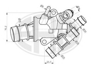 ERA 350340 termostatas, aušinimo skystis 
 Aušinimo sistema -> Termostatas/tarpiklis -> Thermostat
0046758434, 46758434