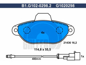 GALFER B1.G102-0298.2 stabdžių trinkelių rinkinys, diskinis stabdys 
 Techninės priežiūros dalys -> Papildomas remontas
5892736, 71737178