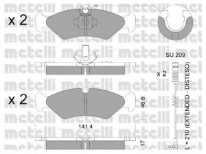 METELLI 22-0571-1K stabdžių trinkelių rinkinys, diskinis stabdys 
 Techninės priežiūros dalys -> Papildomas remontas