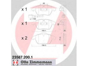 ZIMMERMANN 23587.200.1 stabdžių trinkelių rinkinys, diskinis stabdys 
 Techninės priežiūros dalys -> Papildomas remontas
1K0 698 151, 1K0 698 151 C, 1K0 698 151 E