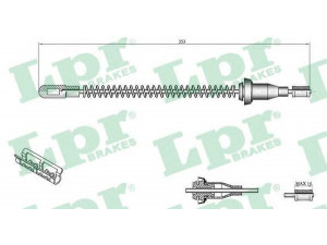 LPR C0556B trosas, stovėjimo stabdys 
 Stabdžių sistema -> Valdymo svirtys/trosai
522151, 522152, 93170227, 93170228