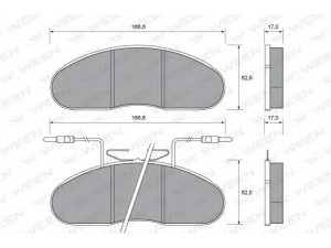 WEEN 151-1613 stabdžių trinkelių rinkinys, diskinis stabdys 
 Techninės priežiūros dalys -> Papildomas remontas
069052941, 5000295329, 5000815574