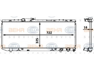 HELLA 8MK 376 718-401 radiatorius, variklio aušinimas 
 Aušinimo sistema -> Radiatorius/alyvos aušintuvas -> Radiatorius/dalys
16400-74510, 16400-74540
