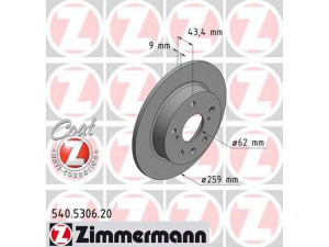ZIMMERMANN 540.5306.20 stabdžių diskas 
 Stabdžių sistema -> Diskinis stabdys -> Stabdžių diskas
55611-61M00, 55611-70L00
