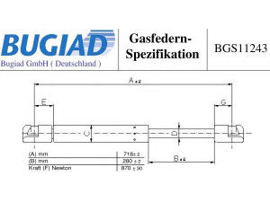 BUGIAD BGS11243 dujinė spyruoklė, bagažinė 
 Priedai -> Bagažinė/pakrovimo skyrius
2K0 827 550, 2K0 827 550 A