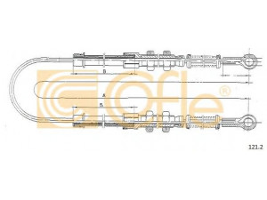 COFLE 121.2 trosas, stovėjimo stabdys 
 Stabdžių sistema -> Valdymo svirtys/trosai
4104963