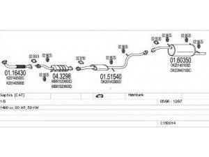MTS C150014002385 išmetimo sistema 
 Išmetimo sistema -> Išmetimo sistema, visa