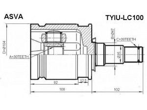 ASVA TYIU-LC100 jungčių komplektas, kardaninis velenas 
 Ratų pavara -> Sujungimai/komplektas
43403-60010