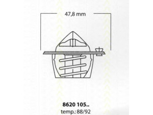 TRISCAN 8620 10592 termostatas, aušinimo skystis 
 Aušinimo sistema -> Termostatas/tarpiklis -> Thermostat
1571879, 6201207, 6201247, 91XM8575AA