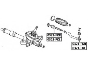 ASVA 0321-FKR skersinės vairo trauklės galas 
 Vairavimas -> Vairo mechanizmo sujungimai
53540-SMG-003