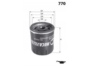 MECAFILTER H10 alyvos filtras 
 Filtrai -> Alyvos filtras
650381, 650401, 93156300, 93156954