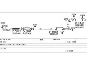 MTS C120005000031 išmetimo sistema 
 Išmetimo sistema -> Išmetimo sistema, visa