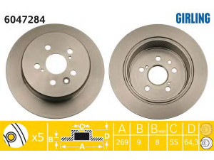 GIRLING 6047284 stabdžių diskas 
 Stabdžių sistema -> Diskinis stabdys -> Stabdžių diskas
4243120300, 4243120340, 4243120360