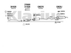 KLARIUS 390831U išmetimo sistema 
 Išmetimo sistema -> Išmetimo sistema, visa