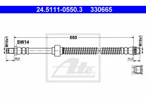 ATE 24.5111-0550.3 stabdžių žarnelė 
 Stabdžių sistema -> Stabdžių žarnelės
4806 97