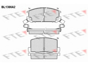 FTE BL1386A2 stabdžių trinkelių rinkinys, diskinis stabdys 
 Techninės priežiūros dalys -> Papildomas remontas
04466-17010, 04466-17030, 04466-17040