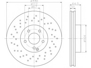 HELLA 8DD 355 109-461 stabdžių diskas 
 Stabdžių sistema -> Diskinis stabdys -> Stabdžių diskas
2304210512, 2304210812, A2304210512