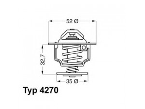 WAHLER 4270.88D termostatas, aušinimo skystis 
 Aušinimo sistema -> Termostatas/tarpiklis -> Thermostat
1 001 993, 1 663 819, 6 153 501