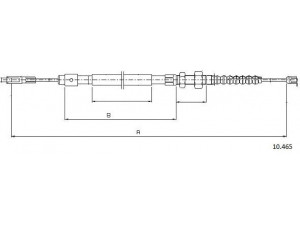 CABOR 10.465 trosas, stovėjimo stabdys 
 Stabdžių sistema -> Valdymo svirtys/trosai
4745L2, 95496106, 95611505, 4745L2
