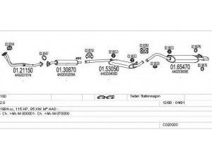 MTS C020020000384 išmetimo sistema 
 Išmetimo sistema -> Išmetimo sistema, visa