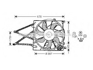 AVA QUALITY COOLING OL7509 ventiliatorius, radiatoriaus 
 Aušinimo sistema -> Radiatoriaus ventiliatorius
1314451, 1314541, 1341300, 1341346