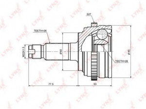 LYNXauto CO-3448A jungčių komplektas, kardaninis velenas 
 Ratų pavara -> Sujungimai/komplektas
44014-S5A-951, 44014-S6D-G50, 44305-S5A-950