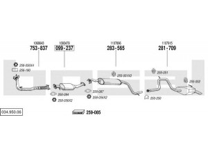 BOSAL 034.950.06 išmetimo sistema 
 Išmetimo sistema -> Išmetimo sistema, visa