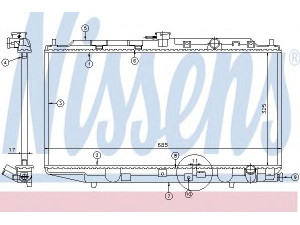 NISSENS 62256 radiatorius, variklio aušinimas 
 Aušinimo sistema -> Radiatorius/alyvos aušintuvas -> Radiatorius/dalys
19010-PM4-004
