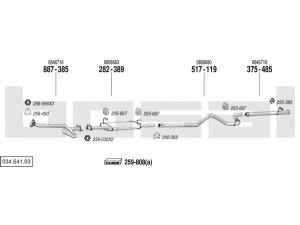 BOSAL 034.641.03 išmetimo sistema 
 Išmetimo sistema -> Išmetimo sistema, visa