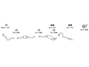 HJS VW_818 išmetimo sistema 
 Išmetimo sistema -> Išmetimo sistema, visa