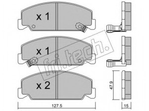 fri.tech. 392.0 stabdžių trinkelių rinkinys, diskinis stabdys 
 Techninės priežiūros dalys -> Papildomas remontas
45022-SA3-31126, 45022-SA3-G10