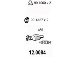 ASSO 12.0084 katalizatoriaus keitiklis 
 Išmetimo sistema -> Katalizatoriaus keitiklis
46807286, 55180218