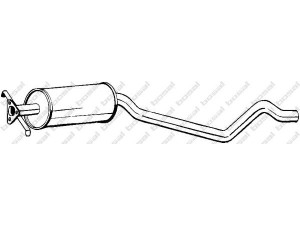 BOSAL 281-181 vidurinis duslintuvas 
 Išmetimo sistema -> Duslintuvas
8 52 075, 8 52 891, 90352516, 90399065