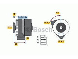 BOSCH 0 986 031 430 kintamosios srovės generatorius 
 Elektros įranga -> Kint. sr. generatorius/dalys -> Kintamosios srovės generatorius
004 154 18 02, 004 154 18 02 80