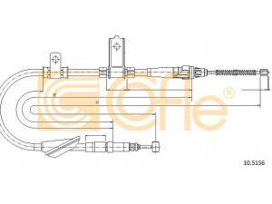 COFLE 10.5156 trosas, stovėjimo stabdys 
 Stabdžių sistema -> Valdymo svirtys/trosai
SPB101300