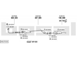 BOSAL 046.075.50 išmetimo sistema 
 Išmetimo sistema -> Išmetimo sistema, visa