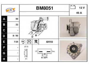 SNRA BM8051 kintamosios srovės generatorius 
 Elektros įranga -> Kint. sr. generatorius/dalys -> Kintamosios srovės generatorius
12311353417, 12311353422, 12311353450