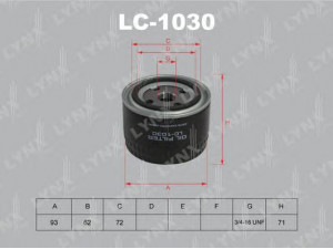 LYNXauto LC-1030 alyvos filtras 
 Techninės priežiūros dalys -> Techninės priežiūros intervalai
224788, 0542957, 1498018, 1641158