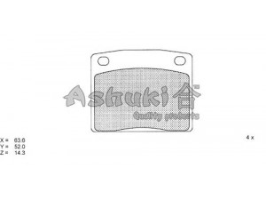 ASHUKI 1080-0004 stabdžių trinkelių rinkinys, diskinis stabdys
2048501/TEXTAR, 30075/SPIDAN, 45022-634-651