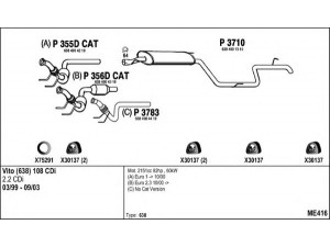 FENNO ME416 išmetimo sistema 
 Išmetimo sistema -> Išmetimo sistema, visa