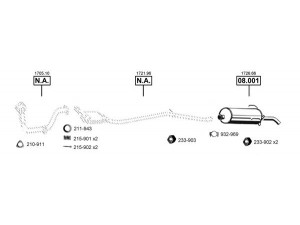 ASMET PE081250 išmetimo sistema 
 Išmetimo sistema -> Išmetimo sistema, visa