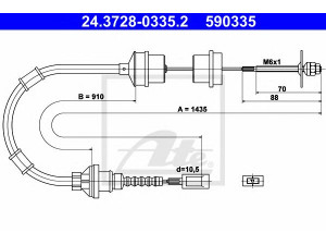 ATE 24.3728-0335.2 sankabos trosas 
 Dviratė transporto priemonės -> Kabeliai ir tachometro velenaai -> Sankabos trosas
2150 AV, 2150 Y5, 2150 Z3, 1322174080