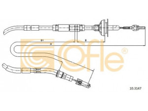 COFLE 10.3147 sankabos trosas 
 Dviratė transporto priemonės -> Kabeliai ir tachometro velenaai -> Sankabos trosas
533721335C