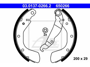 ATE 03.0137-0266.2 stabdžių trinkelių komplektas 
 Techninės priežiūros dalys -> Papildomas remontas
16 05 811, 16 05 952, 90421796