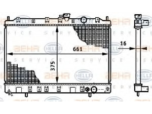 HELLA 8MK 376 708-641 radiatorius, variklio aušinimas 
 Aušinimo sistema -> Radiatorius/alyvos aušintuvas -> Radiatorius/dalys
MB660212, MB660213, MB924248, MB924249
