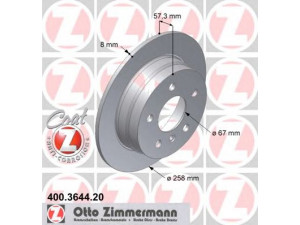 ZIMMERMANN 400.3644.20 stabdžių diskas 
 Dviratė transporto priemonės -> Stabdžių sistema -> Stabdžių diskai / priedai
169 423 0312, 169 423 0912